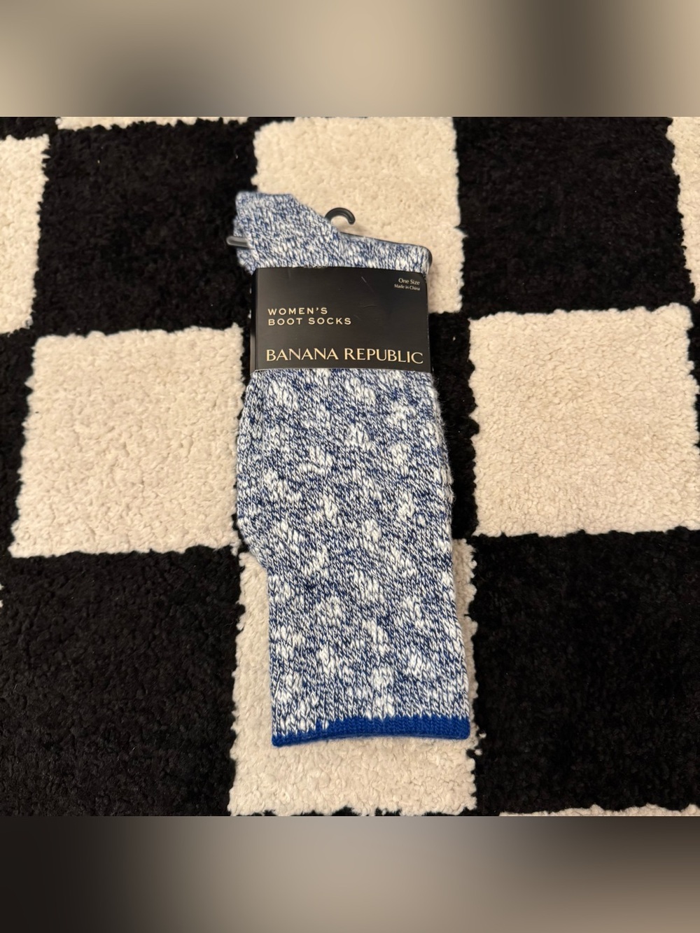 Banana Republic Blue & White Knit Boot Socks